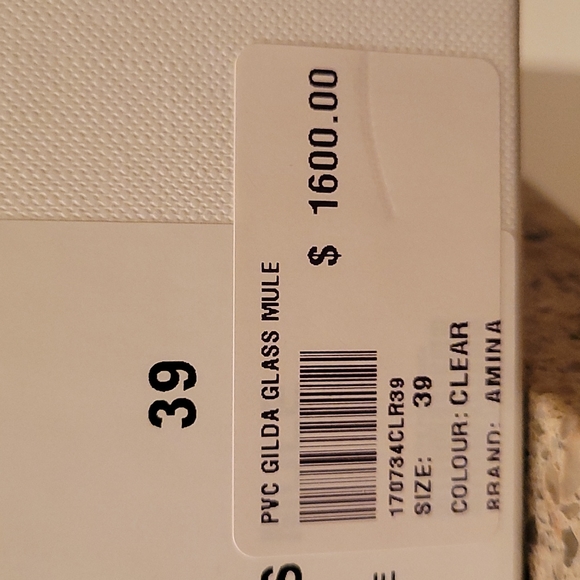 SOLD Amina Muaddi Gilda Glass Crystal Mule Heels size IT 39 (US 8) *VERY RARE* - Picture 8 of 8